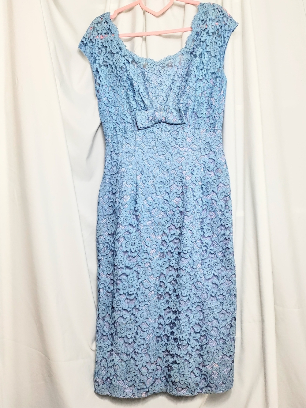 Vintage 1960's Lace Sheath Dress Blue W\ Jacket